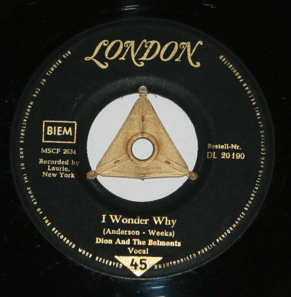 Cover Dion And The Belmonts* - I Wonder Why / Teen Angel (7, Single, Mono) Schallplatten Ankauf