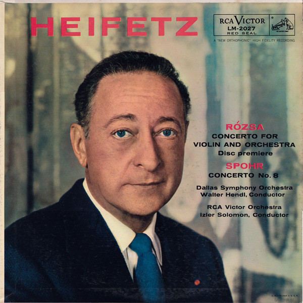 Cover Heifetz* - Rózsa* / Spohr* - Concerto For Violin And Orchestra / Concerto No. 8 (LP) Schallplatten Ankauf