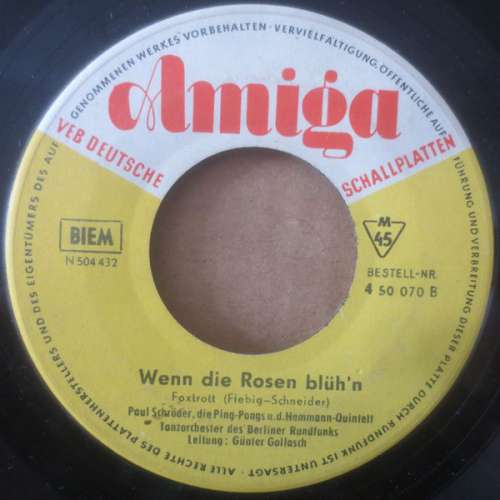 Cover Paul Schröder - Ich Bin Bald Wieder Hier / Wenn Die Rosen Blüh'n (7, Single, Mono) Schallplatten Ankauf