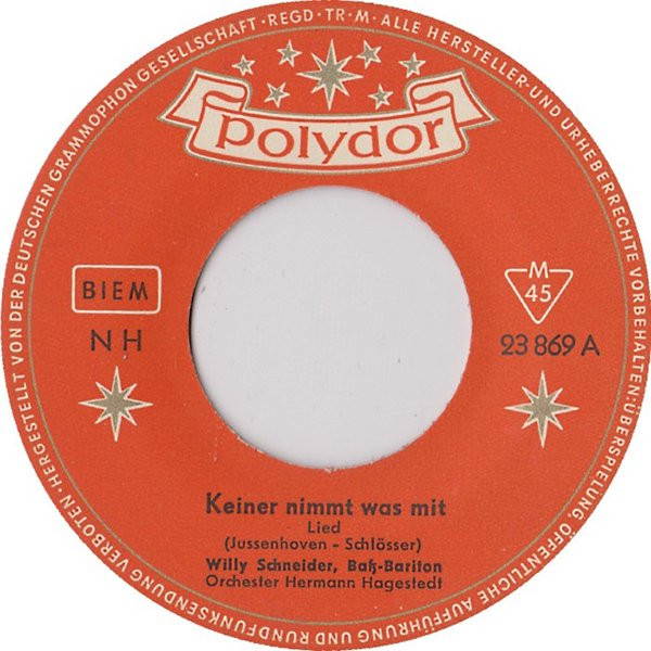 Bild Willy Schneider - Keiner Nimmt Was Mit (7, Single, Mono) Schallplatten Ankauf