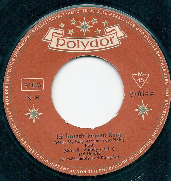 Cover Ted Herold - Ich Brauch' Keinen Ring (Wear My Ring Around Your Neck) (7, Single, Mono) Schallplatten Ankauf