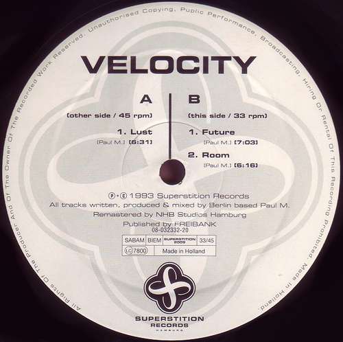 Cover Velocity - Lust (12) Schallplatten Ankauf