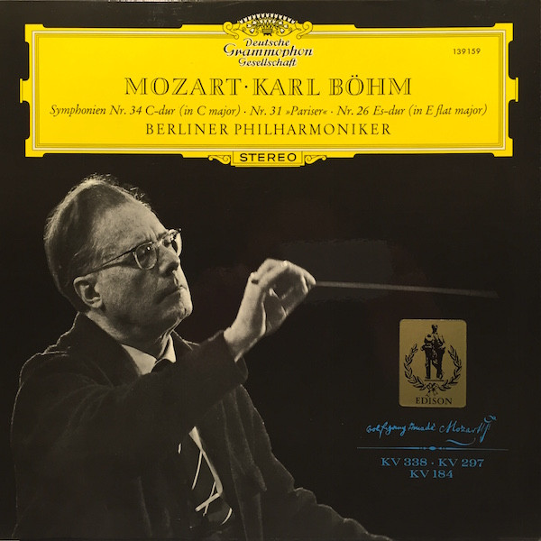 Cover Mozart* • Berliner Philharmoniker • Karl Böhm - Symphonien Nr. 34 C-dur (in C Major) • Nr. 31 »Pariser« • Nr. 26 Es-dur (In E Flat Major) (LP) Schallplatten Ankauf