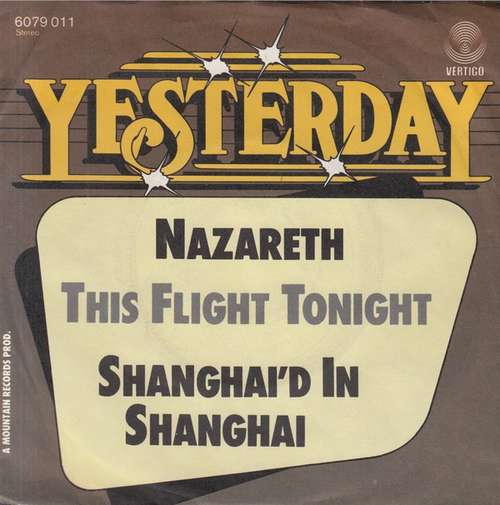 Cover Nazareth (2) - This Flight Tonight / Shanghai'd In Shanghai (7) Schallplatten Ankauf
