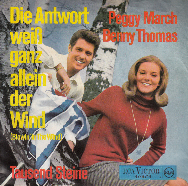 Cover Peggy March - Benny Thomas - Die Antwort Weiß Ganz Allein Der Wind (7, Single) Schallplatten Ankauf