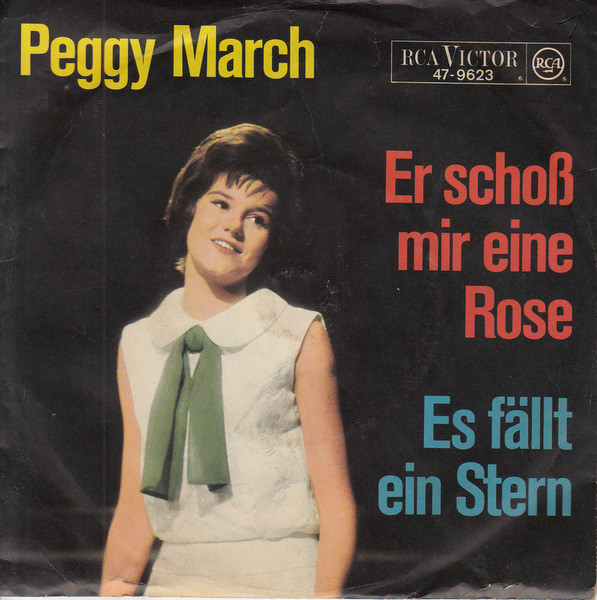 Cover Peggy March - Er Schoß Mir Eine Rose / Es Fällt Ein Stern (7, Single) Schallplatten Ankauf