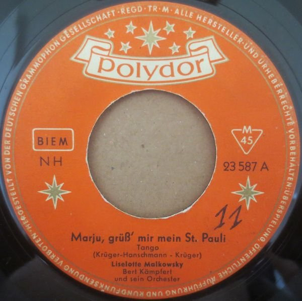 Cover Liselotte Malkowsky - Marju, Grüß' Mir Mein St. Pauli (7, Single) Schallplatten Ankauf