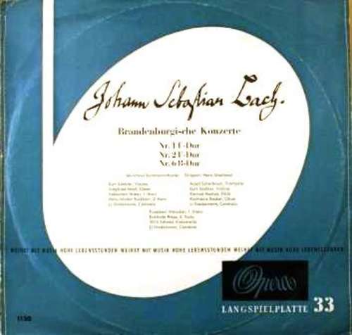 Cover Johann Sebastian Bach - Brandenburgische Konzerte Nr. 1 F-Dur, Nr. 2 F-Dur, Nr. 6 B-Dur (LP) Schallplatten Ankauf