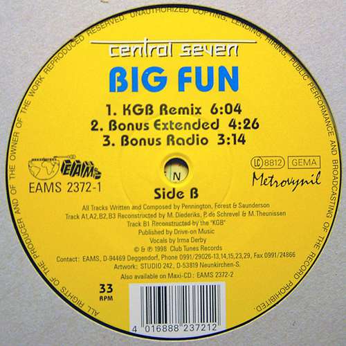 Cover Central Seven - Big Fun (12) Schallplatten Ankauf