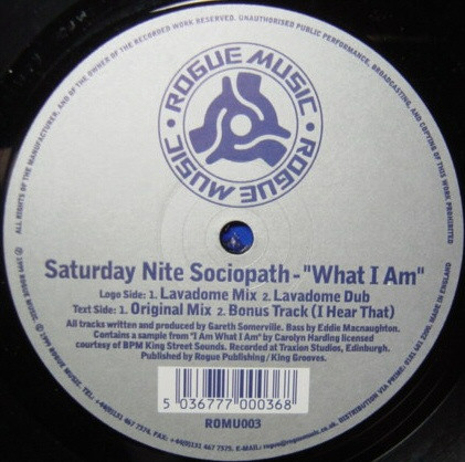 Cover Saturday Nite Sociopath - What I Am (12) Schallplatten Ankauf
