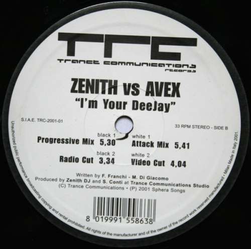 Cover Zenith vs Avex - I'm Your Deejay (12) Schallplatten Ankauf