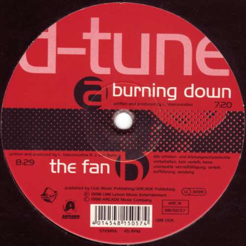 Cover D-Tune (3) - Burning Down / The Fan (12) Schallplatten Ankauf