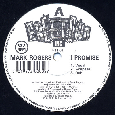 Cover Mark Rogers - I Promise (12) Schallplatten Ankauf