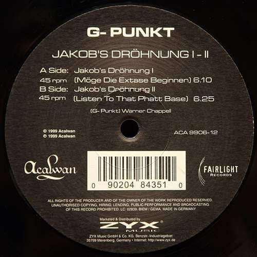 Cover G-Punkt* - Jakob's Dröhnung I - II (12) Schallplatten Ankauf