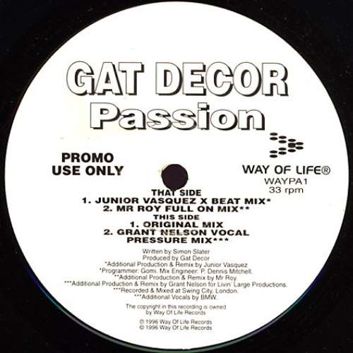 Cover Gat Decor - Passion (2x12, Promo) Schallplatten Ankauf
