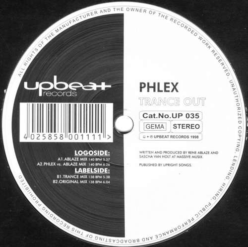 Cover Phlex (2) - Trance Out (12) Schallplatten Ankauf