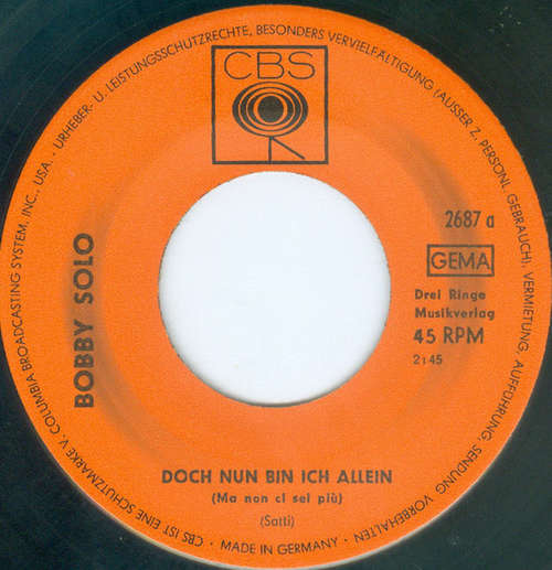 Cover Bobby Solo - Doch Nun Bin Ich Allein = Ma Non Ci Sei Più (7) Schallplatten Ankauf