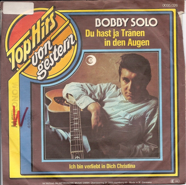 Cover Bobby Solo - Du Hast Ja Tränen In Den Augen (7) Schallplatten Ankauf