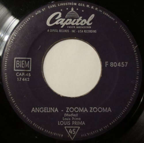 Bild Louis Prima - Angelina - Zooma Zooma (7, Single, Mono) Schallplatten Ankauf