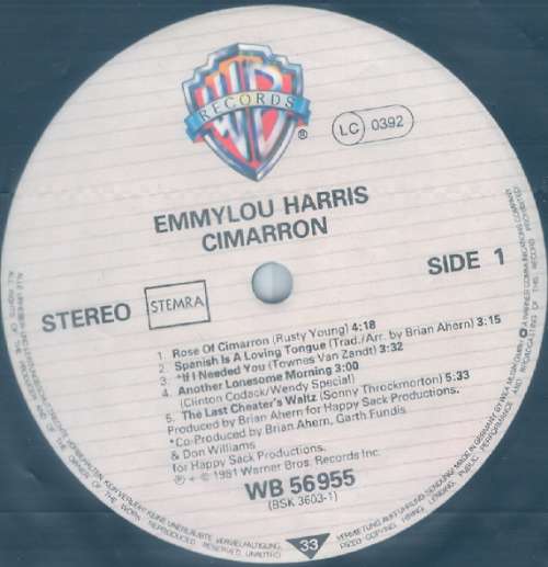 Cover Emmylou Harris - Cimarron (LP, Album) Schallplatten Ankauf