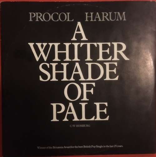 Cover Procol Harum - A Whiter Shade Of Pale / Homburg (12, Single) Schallplatten Ankauf