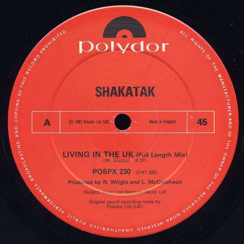 Cover Shakatak - Living In The UK (12, Single) Schallplatten Ankauf