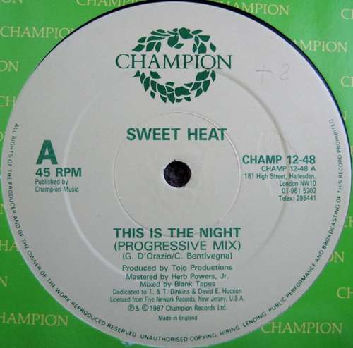 Cover Sweet Heat (2) - This Is The Night (12) Schallplatten Ankauf