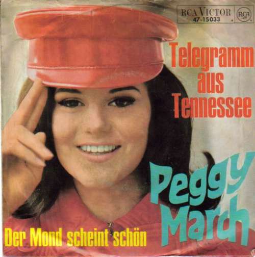 Cover Peggy March - Telegramm Aus Tennessee / Der Mond Scheint Schön (7, Single, Mono, Var) Schallplatten Ankauf