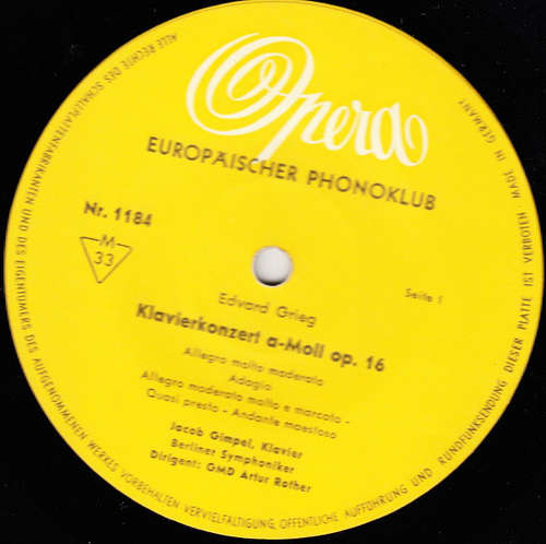 Bild Edvard Grieg / Robert Schumann - Klavierkonzert A-Moll Op. 16 / Klavierkonzert A-Moll Op. 54 (LP) Schallplatten Ankauf