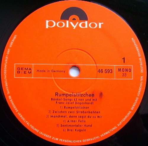 Cover Franz Josef Degenhardt - Rumpelstilzchen (LP, Album, Mono, RE) Schallplatten Ankauf