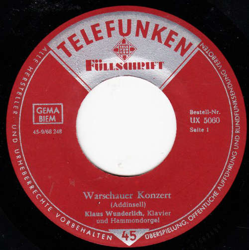 Cover Klaus Wunderlich - Warschauer Konzert (7, EP) Schallplatten Ankauf