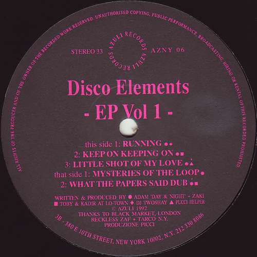 Cover Disco Elements - EP Vol 1 (12, EP) Schallplatten Ankauf