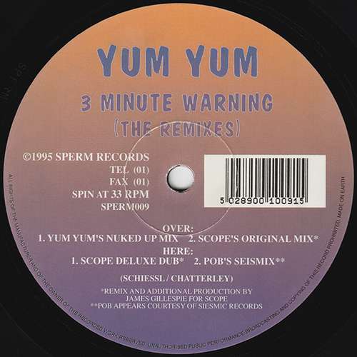 Cover Yum Yum - 3 Minute Warning (The Remixes) (12) Schallplatten Ankauf