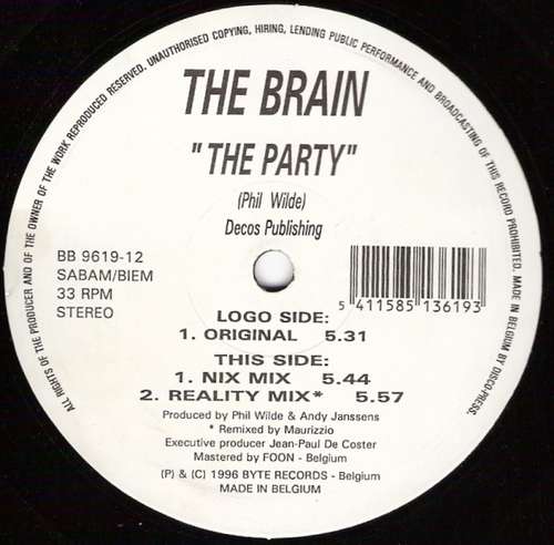 Cover The Brain - The Party (12) Schallplatten Ankauf