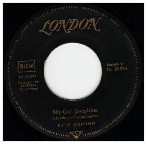 Cover Fats Domino - My Girl Josephine / Natural Born Lover (7, Single) Schallplatten Ankauf