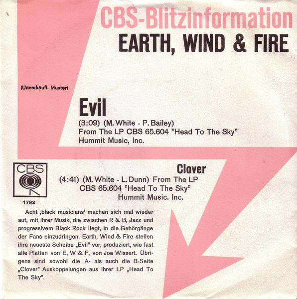 Bild Earth, Wind & Fire - Evil (7, Promo) Schallplatten Ankauf