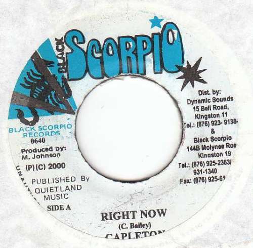 Cover Capleton - Right Now (7) Schallplatten Ankauf