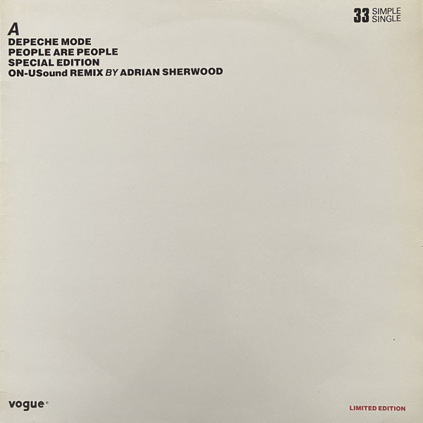Cover zu Depeche Mode - People Are People (ON-USound Remix By Adrian Sherwood) (12, Single, Ltd, S/Edition) Schallplatten Ankauf