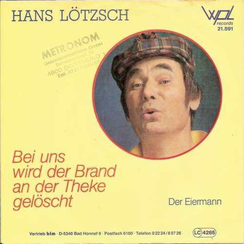 Cover Hans Lötzsch - Bei Uns Wird Der Durst An Der Theke Gelöscht (7) Schallplatten Ankauf