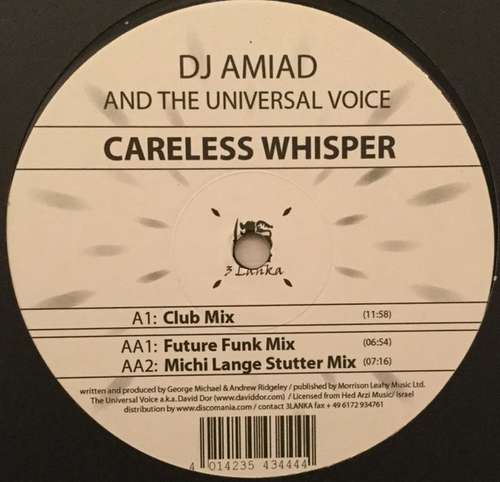 Cover DJ Amiad - Careless Whisper (12) Schallplatten Ankauf