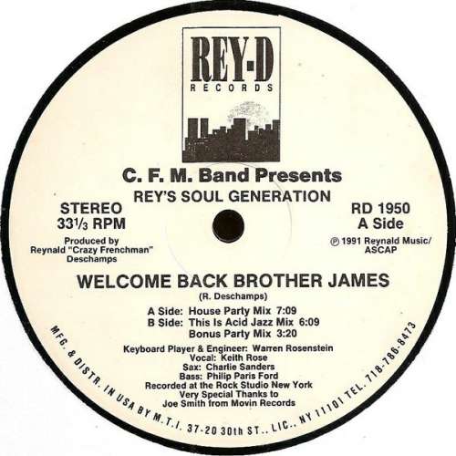 Cover C.F.M. Band Presents Rey's Soul Generation - Welcome Back Brother James (12) Schallplatten Ankauf