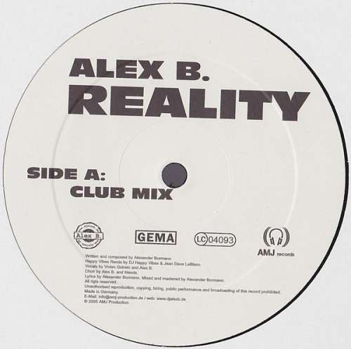 Cover Alex B. - Reality (12) Schallplatten Ankauf