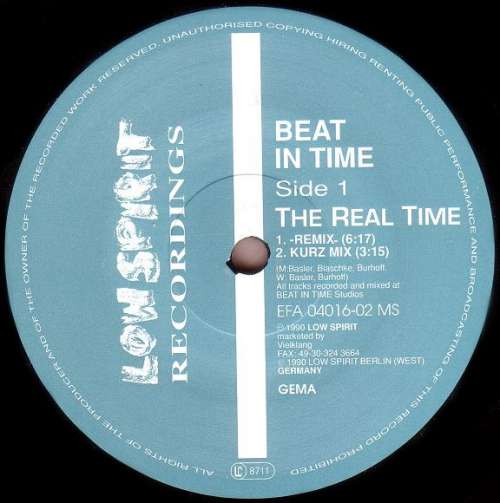 Cover Beat In Time - The Real Time / Opera One (12) Schallplatten Ankauf