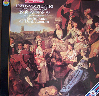 Cover Haydn* - L'Estro Armonico, Derek Solomons - Symphonies 35 • 38 • 39 • 49 • 58 • 59 (Sturm Und Drang 1766-1768) (3xLP + Box) Schallplatten Ankauf