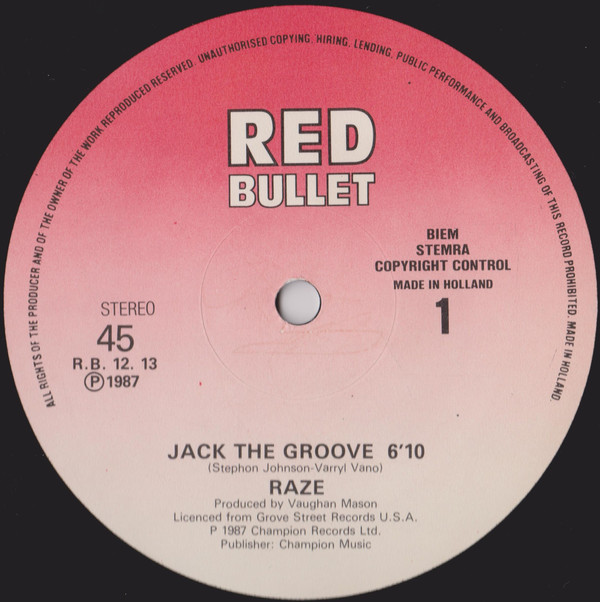 Cover Raze - Jack The Groove (12) Schallplatten Ankauf