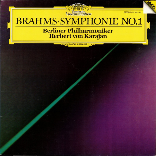 Cover Johannes Brahms * Herbert von Karajan * Berliner Philharmoniker - Symphonie No. 1 (LP) Schallplatten Ankauf