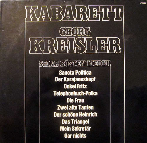 Cover Georg Kreisler - Kabarett - Seine Bösten Lieder (LP, Comp) Schallplatten Ankauf