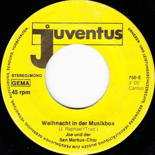 Cover Joe* Und Der San Markus-Chor - Weihnacht In Der Musikbox / Oh, Tannenbaum (7) Schallplatten Ankauf