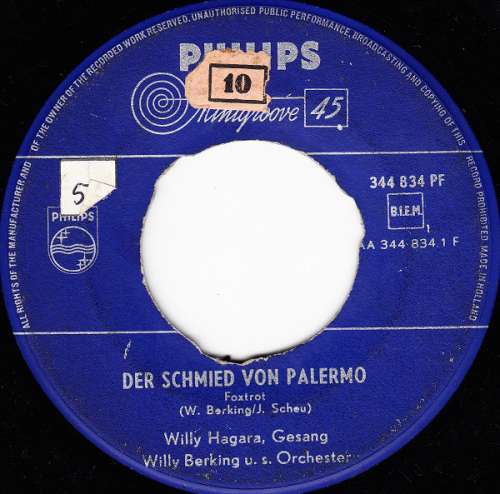 Cover Willy Hagara - Der Schmied Von Palermo / Liebes Kind, Du Ahnst Nicht, Wie Sehr Ich Mich Freue (7) Schallplatten Ankauf