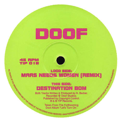 Cover Doof - Mars Needs Women (Remix) / Destination Bom (12) Schallplatten Ankauf
